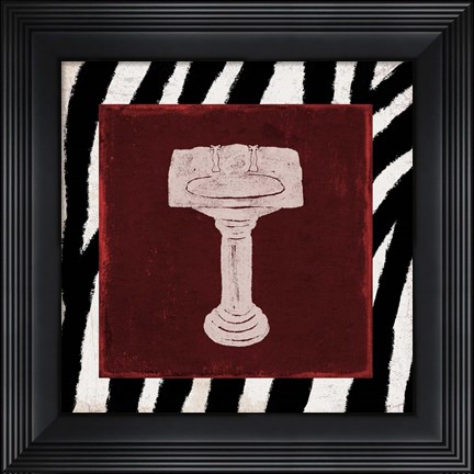 Framed Crimson Safari Bath 1 Print