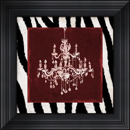 Framed Crimson Safari Bath 2 Print