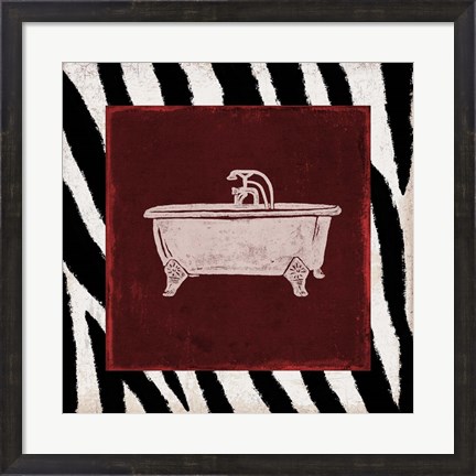 Framed Crimson Safari Bath 3 Print