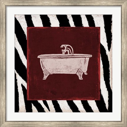 Framed Crimson Safari Bath 3 Print