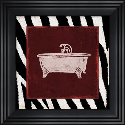 Framed Crimson Safari Bath 3 Print