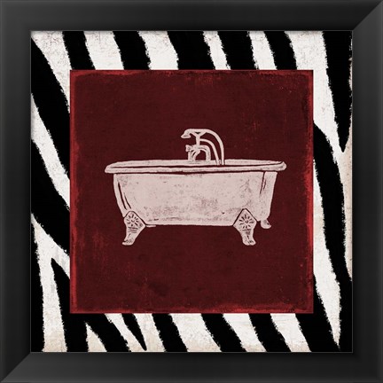 Framed Crimson Safari Bath 3 Print