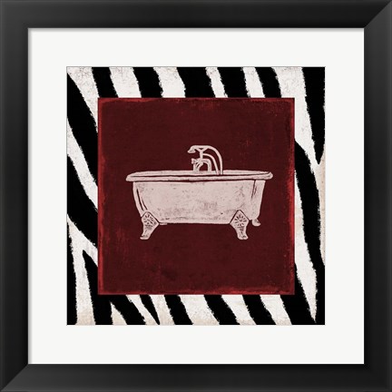 Framed Crimson Safari Bath 3 Print