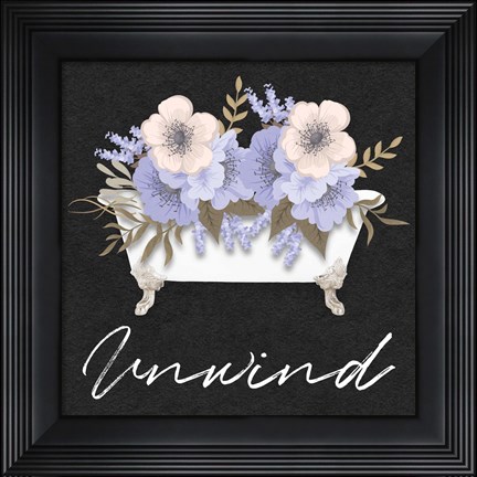 Framed Unwind Floral Bath Print