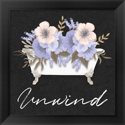 Framed Unwind Floral Bath Print