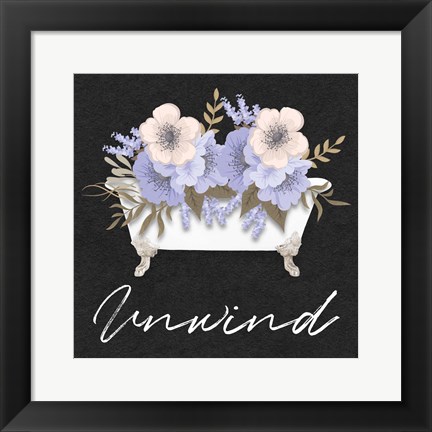 Framed Unwind Floral Bath Print