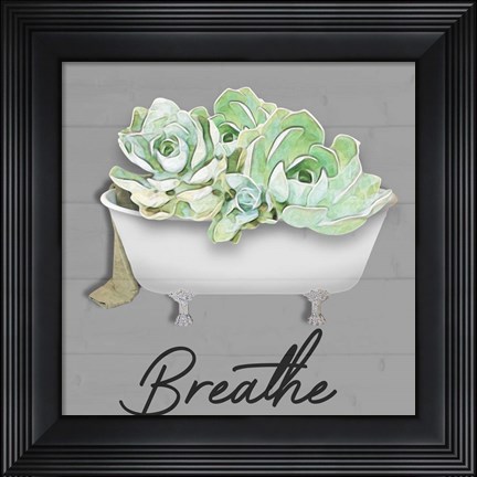 Framed Breathe Succulent Print