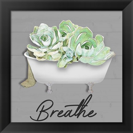 Framed Breathe Succulent Print