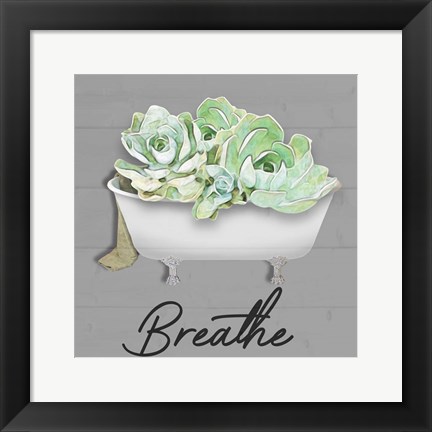 Framed Breathe Succulent Print