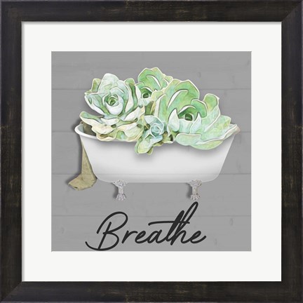 Framed Breathe Succulent Print