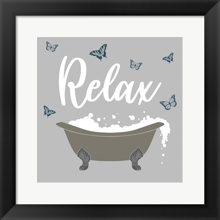 Framed Butterfly Bath 1 Print
