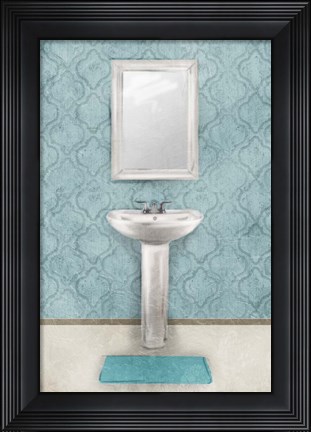 Framed Vintage Teal Sink Print