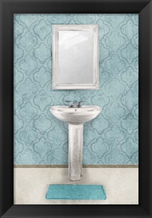 Framed Vintage Teal Sink Print