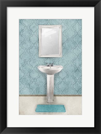 Framed Vintage Teal Sink Print