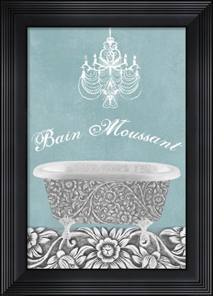 Framed Teal Bath Belle 1 Print