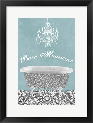 Framed Teal Bath Belle 1 Print