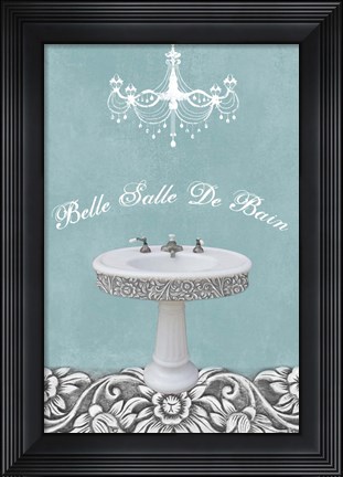 Framed Teal Sink Belle 1 Print