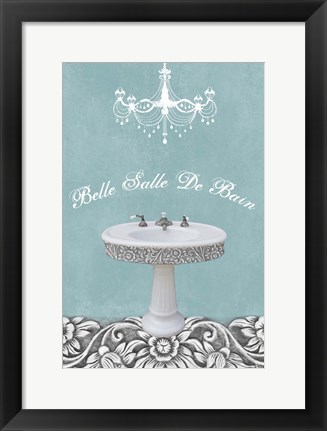 Framed Teal Sink Belle 1 Print