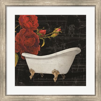Framed Rose Bath 1 Print