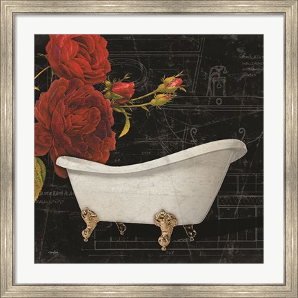 Framed Rose Bath 1 Print