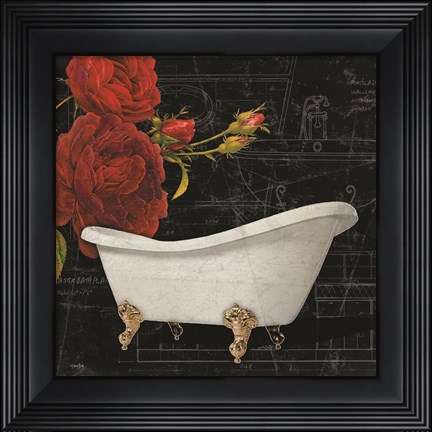 Framed Rose Bath 1 Print
