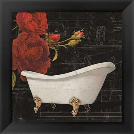 Framed Rose Bath 1 Print