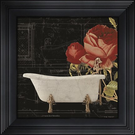 Framed Rose Bath 2 Print