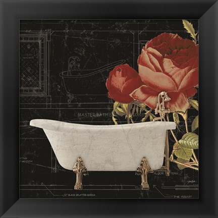 Framed Rose Bath 2 Print