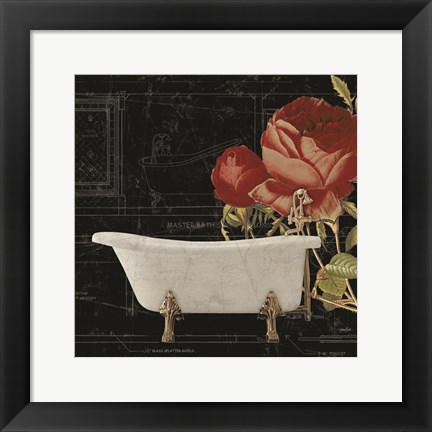 Framed Rose Bath 2 Print