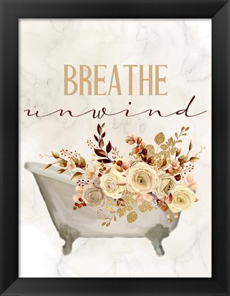 Framed Breathe Unwind Tub Print