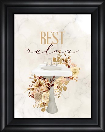 Framed Rest Relax Sink Print