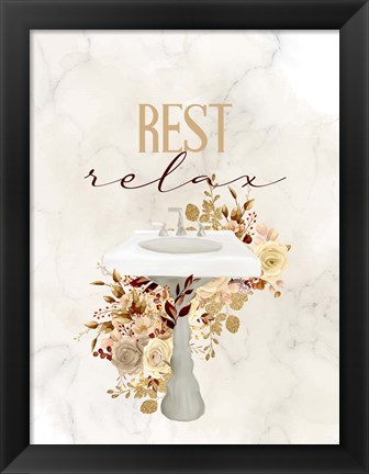 Framed Rest Relax Sink Print