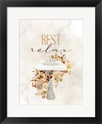 Framed Rest Relax Sink Print