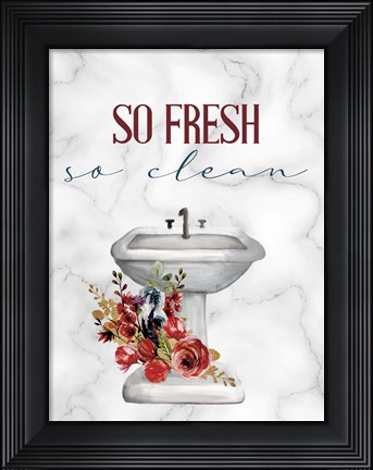 Framed So Fresh So Clean Sink Print