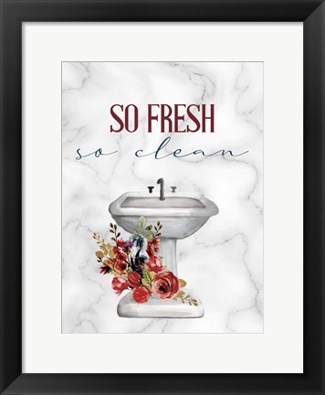 Framed So Fresh So Clean Sink Print