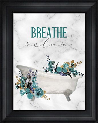 Framed Breathe Relax Tub Print