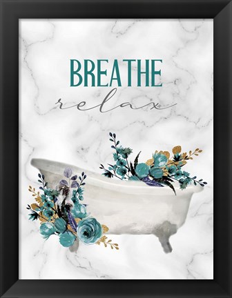 Framed Breathe Relax Tub Print