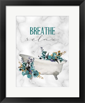 Framed Breathe Relax Tub Print