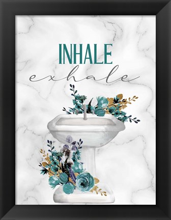 Framed Inhale Exhale Sink Print