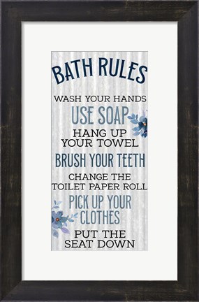 Framed Bath Rules Print