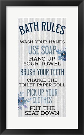 Framed Bath Rules Print