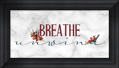 Framed Breathe Unwind Panel Print