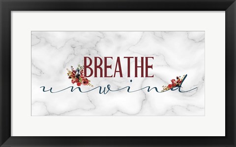 Framed Breathe Unwind Panel Print