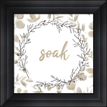 Framed Beige Bath 2 Print