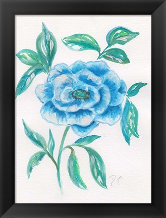 Framed Floral Blue 1 Print