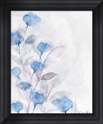 Framed Modern Poppies 1 Blue Print
