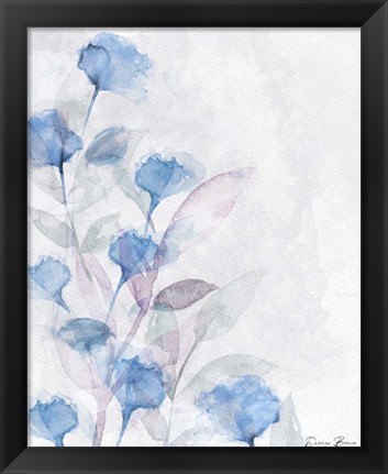 Framed Modern Poppies 1 Blue Print