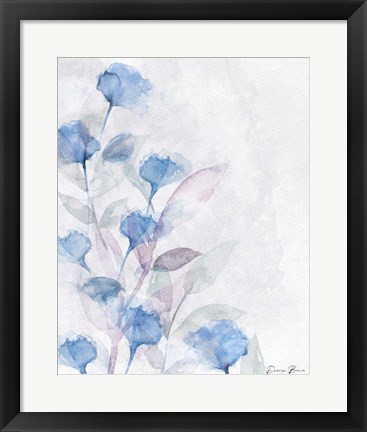 Framed Modern Poppies 1 Blue Print