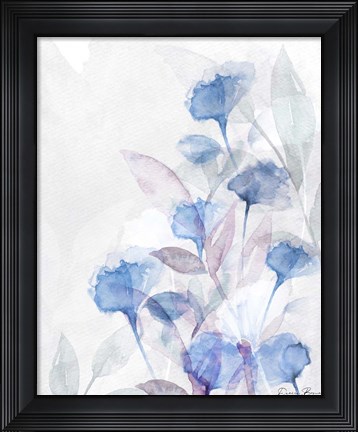 Framed Modern Poppies 2 Blue Print