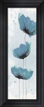 Framed Blue Poppies 1 Print